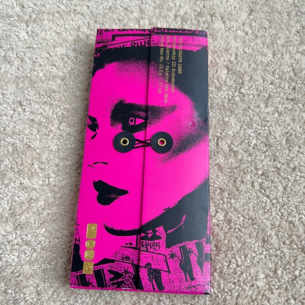 Brand New Pat McGrath Pink and Black Eyeshadow Palette with Gold Accents